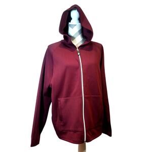 Laundry by Shelli Segal LA XL Zip Up Hoodie Athletic Jacket Women's XL Burgandy